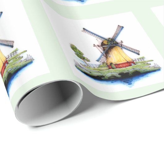 Welts-Holländer-Windmühle Geschenkpapier (Rolleneckpunkt)