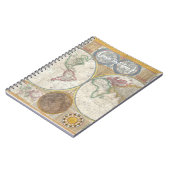 Welts-Karte in den doppelten Hemisphären, 1794 Notizblock (Linke Seite)