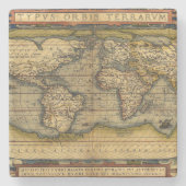 Welts-Karte Steinuntersetzer (Vorderseite)