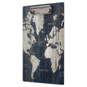 Welts-Karten-Blau Klemmbrett (Links)