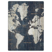 Welts-Karten-Blau Klemmbrett (Rückseite)