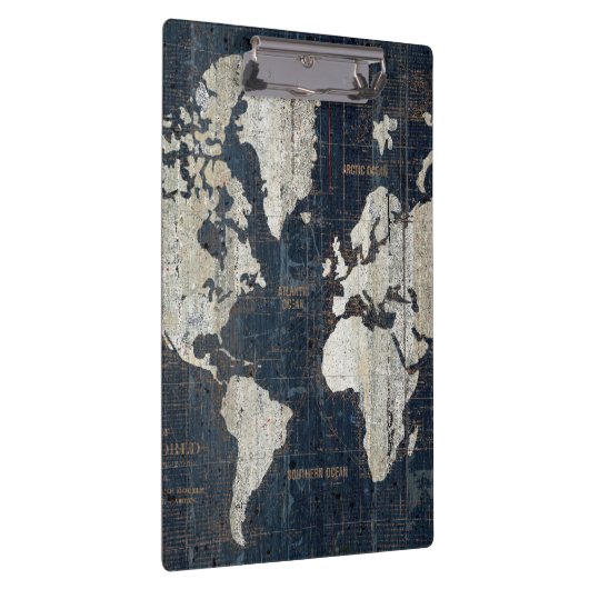 Welts-Karten-Blau Klemmbrett (Rechts)