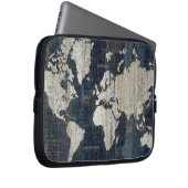 Welts-Karten-Blau Laptopschutzhülle (Vorne Rechts)