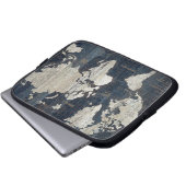 Welts-Karten-Blau Laptopschutzhülle (Vorne Knopf)