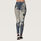 Welts-Karten-Blau Leggings (Rückseite)