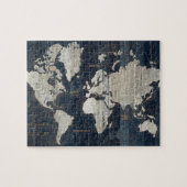 Welts-Karten-Blau Puzzle (Horizontal)