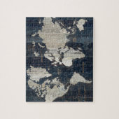 Welts-Karten-Blau Puzzle (Vertikal)