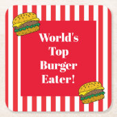 Welts Nr. 1 Burger Eater Food Eating Contestant Rechteckiger Pappuntersetzer (Vorderseite)