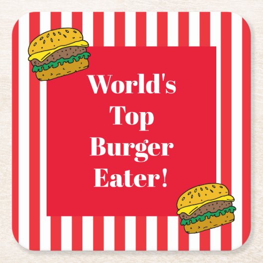 Welts Nr. 1 Burger Eater Food Eating Contestant Rechteckiger Pappuntersetzer (Vorderseite)
