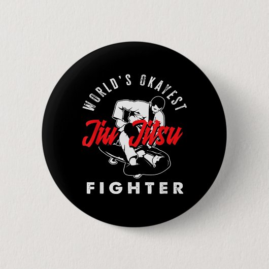Welts Okayester Jiu Jitsu Kämpfer Martial Arts Button (Vorderseite)
