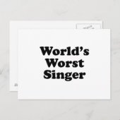Weltschlimmster Sänger Postkarte (Vorne/Hinten)