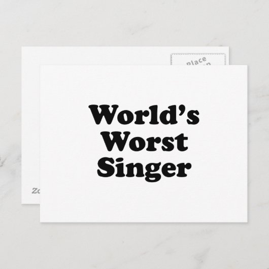 Weltschlimmster Sänger Postkarte (Vorne/Hinten)