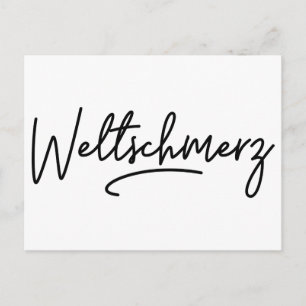 Weltschmerz, German Word, World Weariness, German Feiertagspostkarte