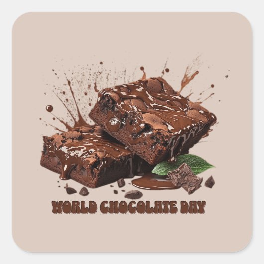 Weltschokoladentag Quadratischer Aufkleber (Vorderseite)