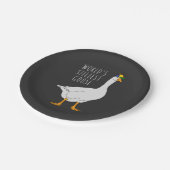 Weltsilberste Gans Pappteller (Schrägansicht)