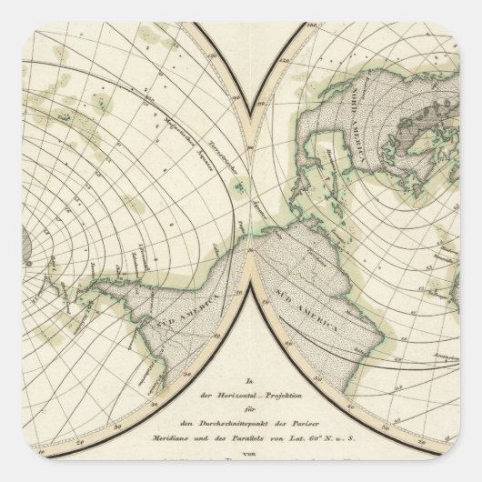 Weltsodynamische Linien Quadratischer Aufkleber (Vorderseite)