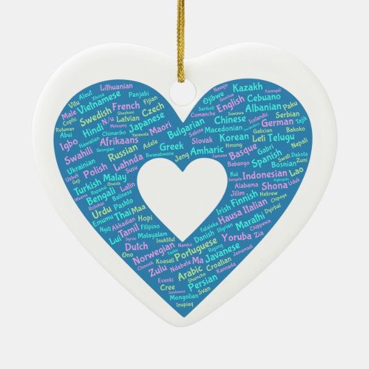 Weltsprache-Ornament Keramik Ornament (Hinten)