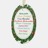 Weltsprachen Frohe Weihnachts-Text-Ornament Keramikornament (Links)