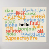 Weltsprachen Hallo 20" x 16" Poster (Vorne)