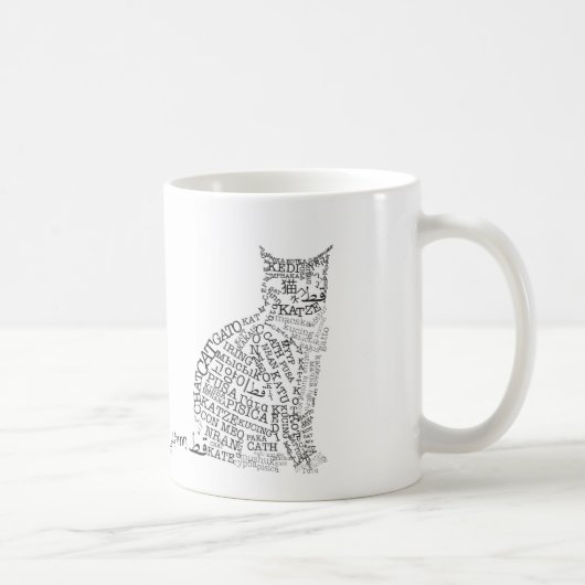 Weltsprachkatzen-Tasse Kaffeetasse (Rechts)