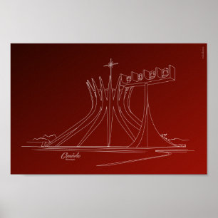 Weltstädtische Kathedrale von Brasilien Poster