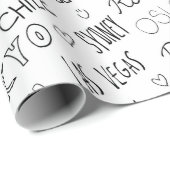 Weltstadtnamen wandern cool geschenkpapier (Rolleneckpunkt)