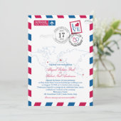 Weltstandorte Italien Hochzeit Luftpost Einladung (Stehend Vorderseite)