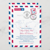 Weltstandorte Italien Hochzeit Luftpost Einladung (Vorne/Hinten)