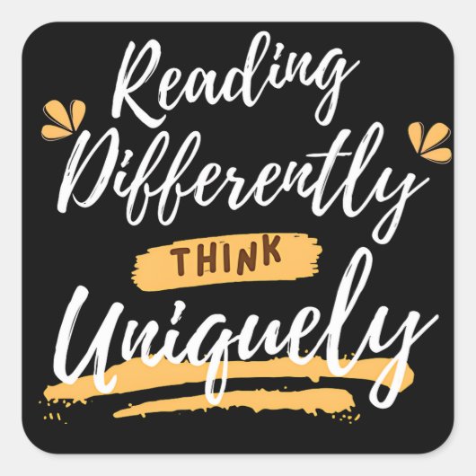 Weltsyslexie Quadratischer Aufkleber (Vorderseite)