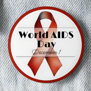 Welttag der AIDS-Erfahrungs-Schleife im Dezember Button