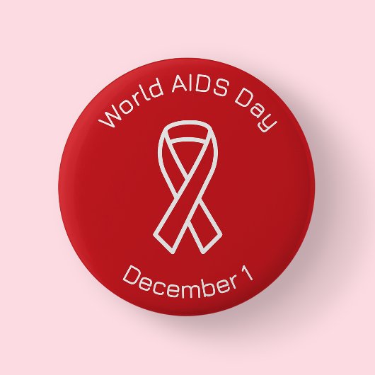 Welttag der AIDS-Hilfe Rotes Band Button