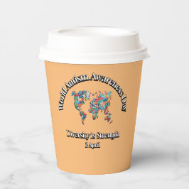 Welttag der Aufklärung über Autismus. Diversity St Pappbecher