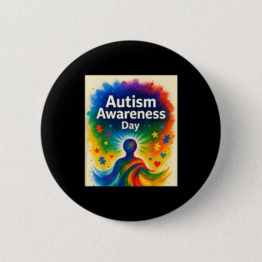 Welttag der Autismusaufklärung 2. April Button (Vorderseite)
