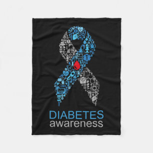 Welttag der Diabetes Diabetes-Bewusstseins-Schleif Fleecedecke
