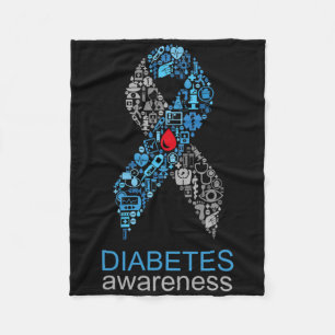 Welttag der Diabetes Diabetes-Bewusstseins-Schleif Fleecedecke