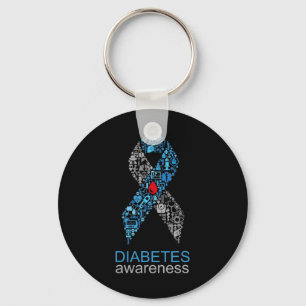 Welttag der Diabetes Diabetes-Bewusstseins-Schleif Schlüsselanhänger