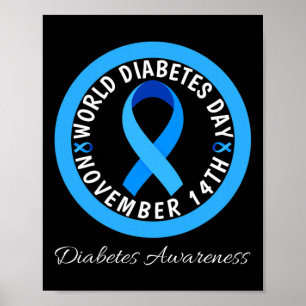 Welttag der Diabetes Typ-1-Typ-2-Diabetes-Bewussts Poster