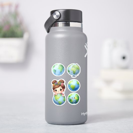 Welttag der Erde Aufkleber (HydroFlask)
