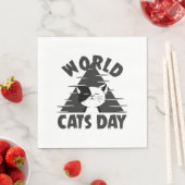 Welttag der Katzen Serviette (Beispiel)