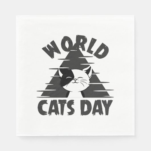 Welttag der Katzen Serviette (Vorderseite)