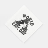 Welttag der Katzen Serviette (Ecke)
