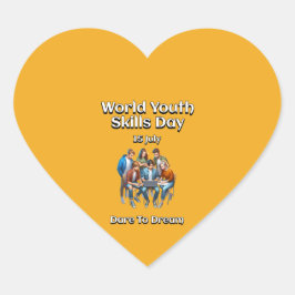 Welttag der Kompetenzen von Jugendlichen. Träumen Herz-Aufkleber