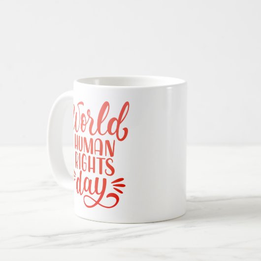WELTTAG DER MENSCHENRECHTE KAFFEETASSE (Vorderseite Links)