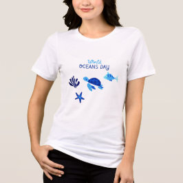 Welttag der Ozeane Einheit Regenbogen-Welle Damen- Tri-Blend Shirt