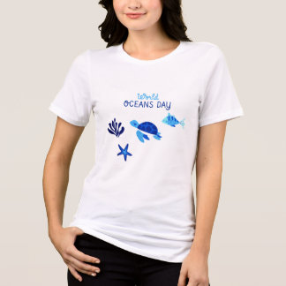 Welttag der Ozeane Einheit Regenbogen-Welle Damen- Tri-Blend Shirt