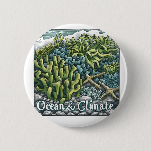 Welttag der Ozeane - Korallenriff und Klima Button (Vorderseite)