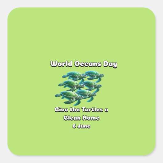 Welttag der Ozeane Quadratischer Aufkleber (Vorderseite)