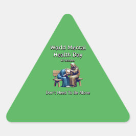 Welttag der psychischen Gesundheit. Muss nicht all Dreieckiger Aufkleber