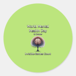 Welttag der psychischen Gesundheit. Unsichtbare Sc Runder Aufkleber