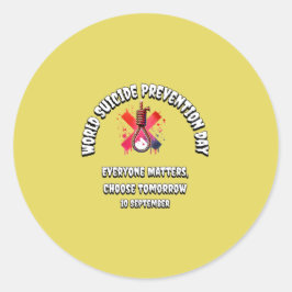 Welttag der Suizidprävention. Alle sind wichtig. Runder Aufkleber